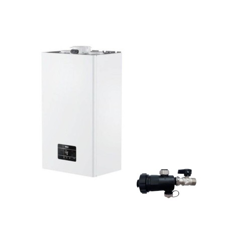 Riello Caldaia a Condensazione Start 25 Kis 25 kW 20187404 LowNox Metano Completa Di Kit Fumi e Defangatore Omaggio