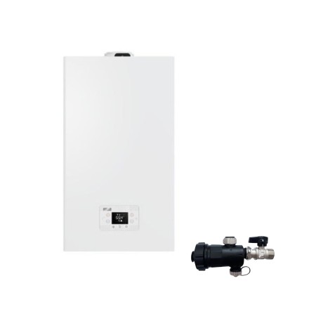 Riello Caldaia a Condensazione RLT 25 Kis 25 kW 20213292 LowNox Metano Completa Di Kit Fumi e Defangatore Omaggio