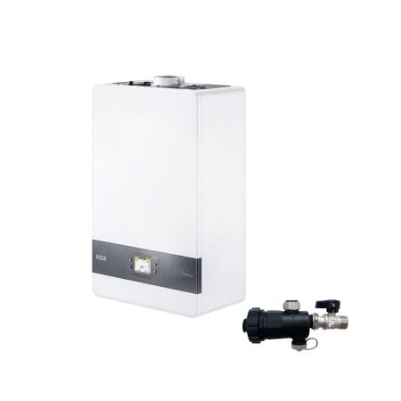 RIELLO Caldaia A Condensazione Family 25 KIS LOW NOX  20 kW Metano Completa Di Kit Scarico Fumi Hybrid e Defangatore Omaggio
