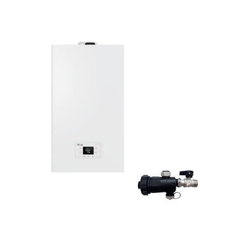 Riello Caldaia a Condensazione RLT 25 Kis 25 kW 20213293 LowNox GPL Completa Di Kit Fumi e Defangatore Omaggio