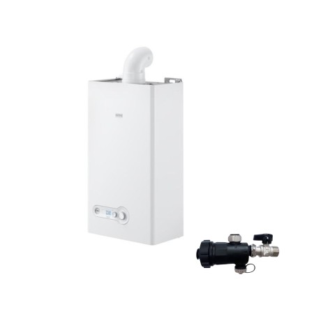 Riello Caldaia a Camera Aperta Low Nox Start LN 24 KI LN 26 kW Metano Completa Di Kit Fumi e Defangatore Omaggio