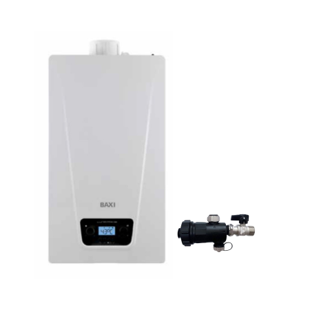 Baxi Caldaia A Condensazione Baxi Luna Prime 28 kW Metano/Gpl Completa di Kit Scarico Fumi + Defangatore Omaggio