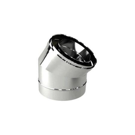 Curva 45° per Doppia Parete in Acciaio Inox Ø 180/230 mm per Canne Fumarie