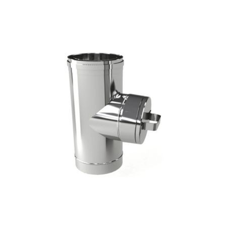 Camera per Raccogliere Incombusti Doppia Parete in Acciaio Inox Ø 130/180 mm per Canne Fumarie