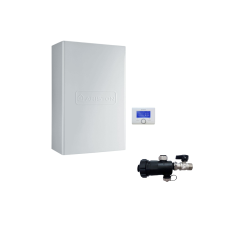 Ariston Caldaia a Condensazione per Esterno Cares Premium Ext 30 kW EU Metano/Gpl con Kit Scarico Fumi e Defangatore Omaggio