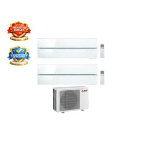 OUTLET Mitsubishi Climatizzatore Dual Split Kirigamine MSZ-LN Bianco 9+12 con MXZ-2F42VF4 Inverter R-32 Wi-Fi Classe A+++
