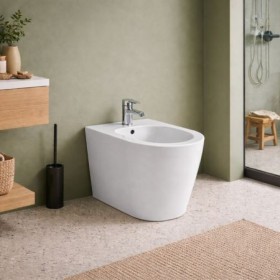 Azzurra Ceramica Bidet da Terra Monoforo Collezione Forma cm 54 Ceramica Bianca