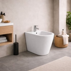 Azzurra Ceramica Bidet da Terra Monoforo Collezione Aurea Ceramica Bianca
