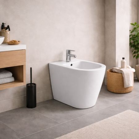 Azzurra Bidet da Terra Monoforo Aurea Ceramica Bianca | Megaclima.it