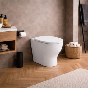 Azzurra Ceramica WC da Terra Easy Clean Collezione Pratica Ceramica Bianca con Sedile Incluso
