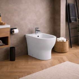 Azzurra Ceramica Bidet da Terra Monoforo Collezione Pratica Ceramica Bianca