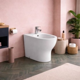 Azzurra Ceramica Bidet da Terra Monoforo Collezione Click Ceramica Bianca
