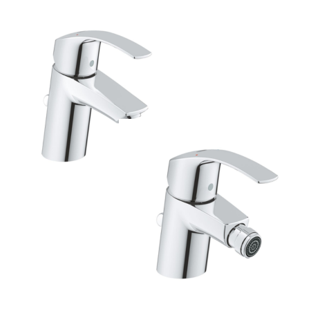 Grohe Eurosmart Set Miscelatori Rubinetto Monocomando StarLight Cromo in Metallo per Lavabo e Bidet