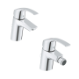 Grohe Eurosmart Set Miscelatori Rubinetto Monocomando StarLight Cromo in Metallo per Lavabo e Bidet