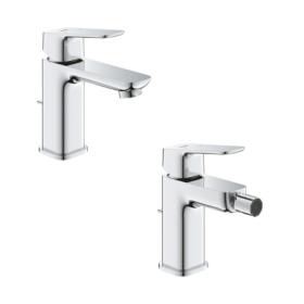 Grohe Cubeo Set Miscelatore Rubinetto Monocomando StarLight Cromo in Metallo per Lavabo e Bidet