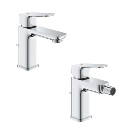 Grohe Cubeo Set Miscelatore Rubinetto Monocomando StarLight Cromo in Metallo per Lavabo e Bidet