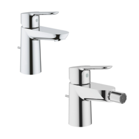 Grohe Bauedge Set Miscelatori Rubinetto Monocomando StarLight Cromo in Metallo per Lavabo e Bidet