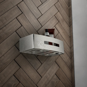 Gedy Portaoggetti Rettangolare per Doccia in Acciaio Inox Cromo Linea Poseidon