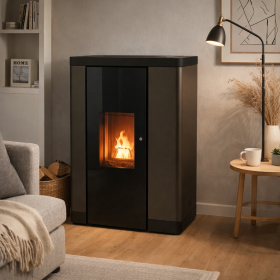 Anselmo Cola Stufa a Pellet Ventilata Blues Ermetica 8 Kw Classe A+ Wi-Fi Colore Corten