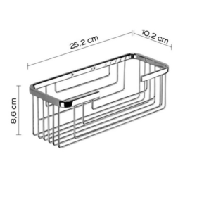 Gedy Portaoggetti Rettangolare Alto per Doccia in Acciaio Inox Cromo Linea Augustus