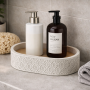 Gedy Portasapone d'appoggio in Cemento Grigio e Bambù Linea Afrodite