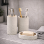 Gedy Set 3 Accessori per il Bagno in Cemento Grigio e Bambù Linea Afrodite
