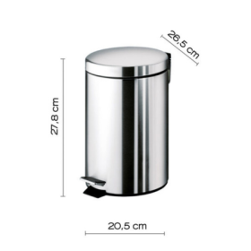 Gedy Cestino Portarifiuti in Acciaio Inox 5 Litri Linea Argenta