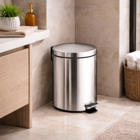 Gedy Cestino Portarifiuti in Acciaio Inox 5 Litri Linea Argenta