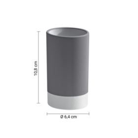 Gedy Portaspazzolini in Ceramica Grigio Linea New Mizar