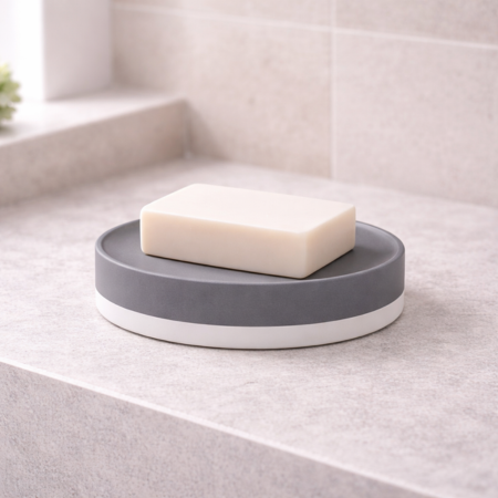 Gedy Porta Sapone in Ceramica Grigio Linea New Mizar