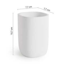 Gedy Portaspazzolini in Resina Bianco Matt Linea Ylenia