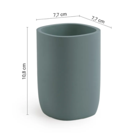 Gedy Portaspazzolini in Resina Azzurro Polvere Matt Linea Ylenia