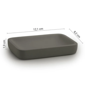 Gedy Porta Sapone in Resina Gun Metal Matt Linea Ylenia