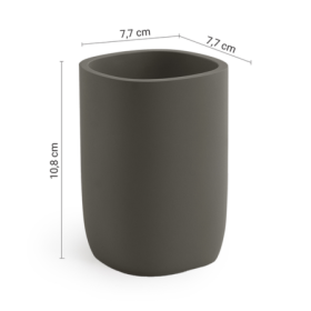 Gedy Portaspazzolini in Resina Gun Metal Matt Linea Ylenia