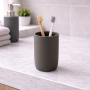 Gedy Portaspazzolini in Resina Gun Metal Matt Linea Ylenia