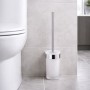 Gedy Scopino da Muro Cromato in Vetro Satinato con Ciuffo in Setole Linea Pirenei