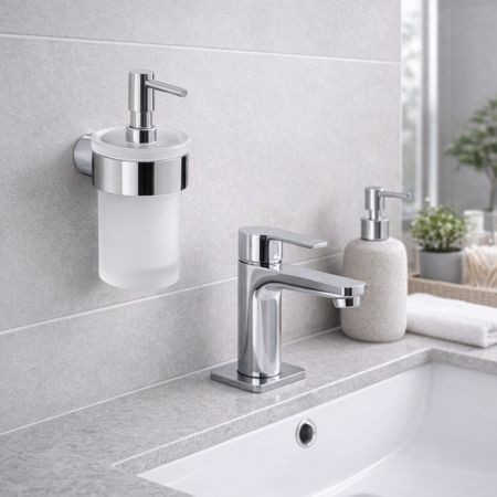 Gedy Dosasapone Cromato in Vetro Satinato Linea Pirenei