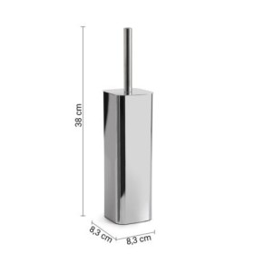 Gedy Porta Scopino in Acciaio Inox Cromato e Ciuffo in Setole Linea Tonga