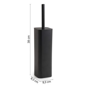 Gedy Porta Scopino in Acciaio Inox Nero Matt e Ciuffo in Setole Linea Tonga