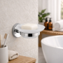 Gedy Porta Sapone in Vetro Satinato e Acciaio Inox Cromato Linea Felce
