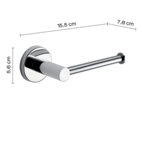 Gedy Porta Rotolo in Acciaio Inox Cromato con Biadesivo Linea Felce