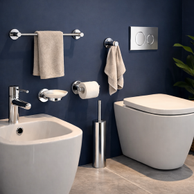 Gedy Set 5 Accessori a Muro in Acciaio Inox Cromato Linea Felce
