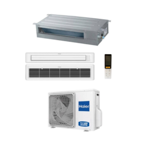 Haier Climatizzatore Monosplit Canalizzato Slim BP 30 PA 9000 Btu AD25S2SS1FA(H)+1U25S2SM1FA R32 A++ con Telecomando e Pannello