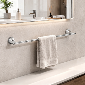 Gedy Portasalviette a Muro 45 cm in Acciaio Inox Cromato Linea Genziana