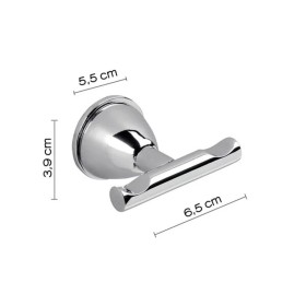 Gedy Appendiabiti Doppio a Muro in Acciaio Inox Cromato Linea Genziana