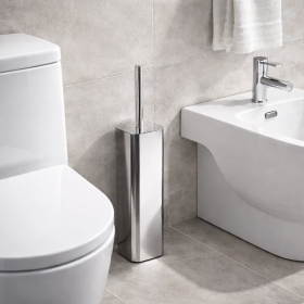 Gedy Portascopino d'appoggio in Acciaio Inox Cromato Linea Jack