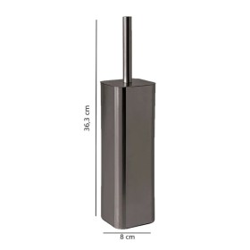 Gedy Portascopino d'appoggio in Acciaio Inox Gun Metal Linea Jack