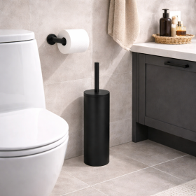 Gedy Portascopino d’Appoggio Nero Matt Acciaio Inox Flip | Megaclima.it