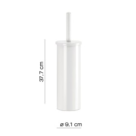 Gedy Portascopino d'appoggio in Acciaio Inox Bianco Matt Linea Flip
