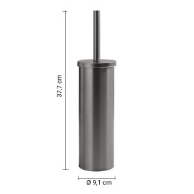 Gedy Portascopino d'appoggio in Acciaio Inox Gun Metal Linea Flip